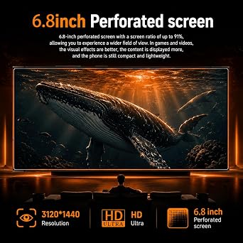 C25 Ultra Unlocked Phones 8GB+256GB Cell Phone, 6.8 Display
