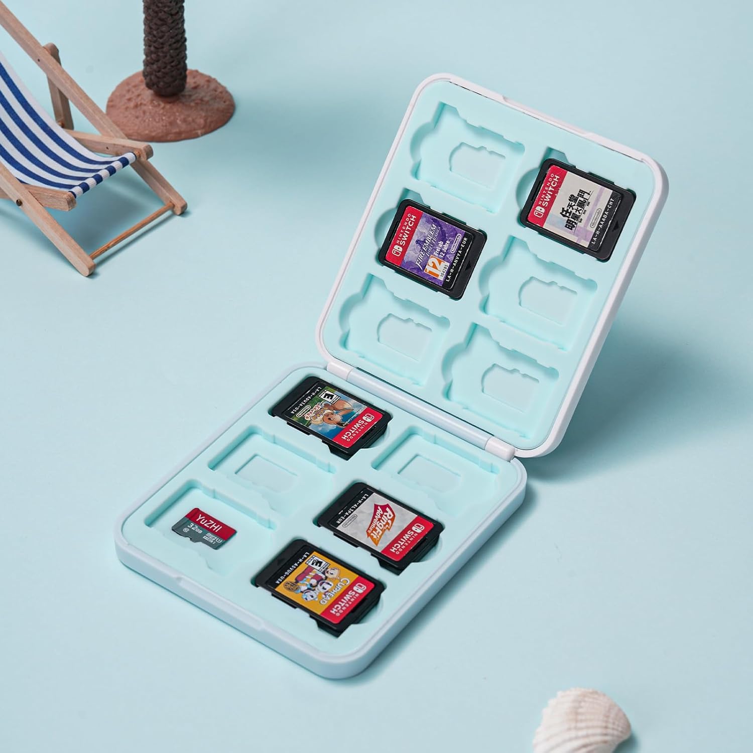 GeekShare Switch Game Card Case Compatible with Switch 2 (2025), Portable Game Holder Cartridge Case for NS 2, Card Storage Shell with 12 Game Card Slots - Shark Party - Image 7