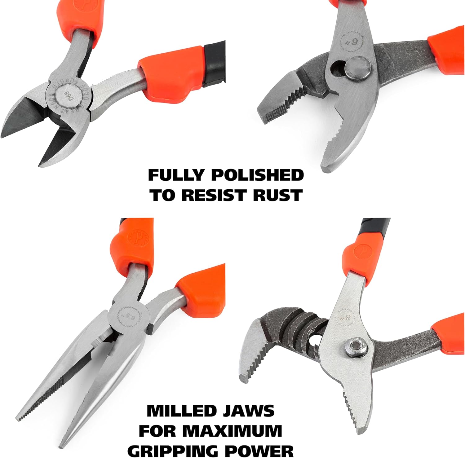 Mayes Polystyrene 4ft Level, 4-Piece Pliers Set, Includes 6-In Long Nose, 48 Inch Level Made in the USA, Contractor, Plumber, and Carpenter Tools, Impact Resistant Frame