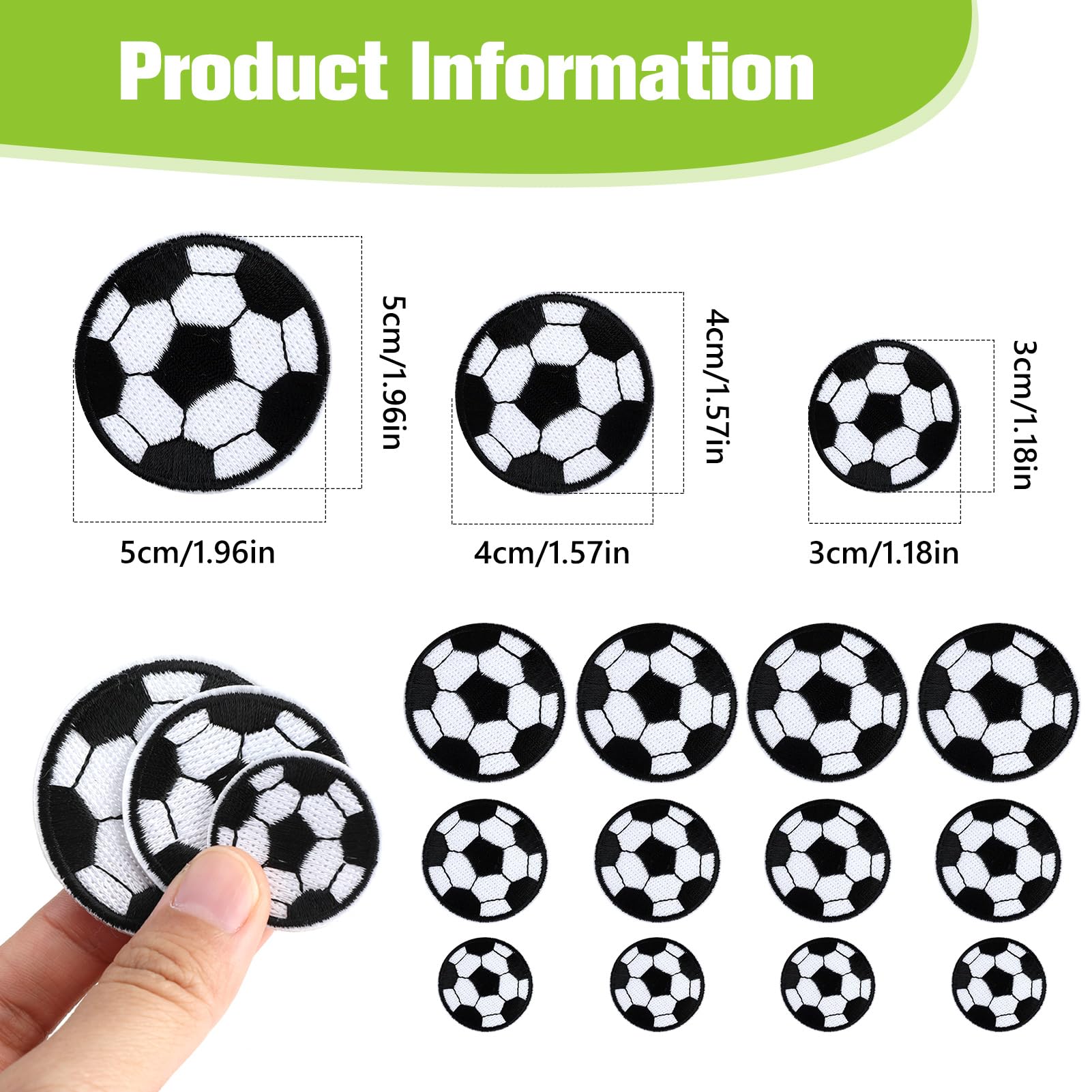12Pcs Patchs Thermocollants Football En Tissu, Écussons De Broderie De Football Cartoon Réutilisable, Repasser Patch Adultes Enfants Pour Jeans Chapeau T-shirt Couture Diy Décoration (3 Tailles