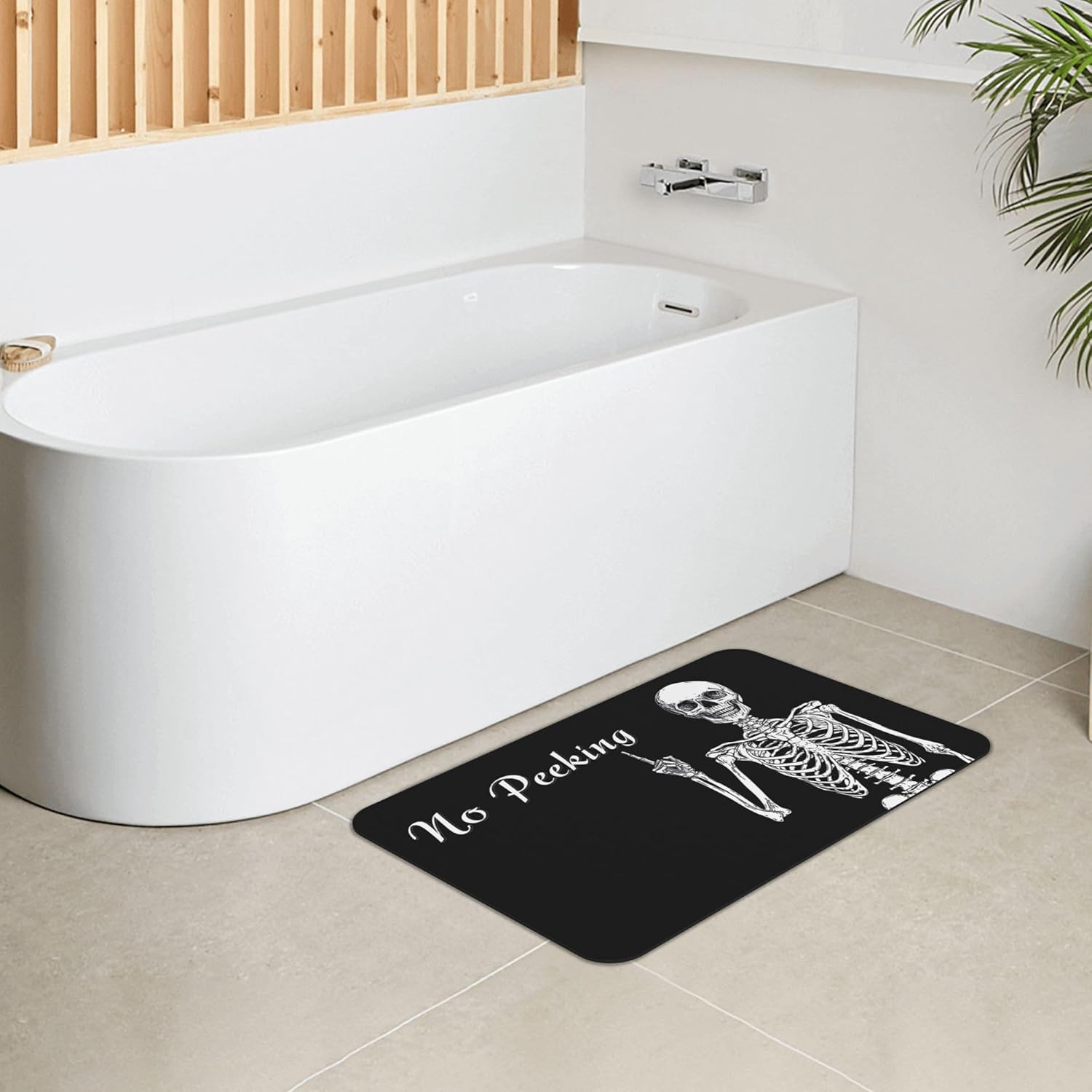 Skull Bath mats Quick Dry Absorbent Bath Rugs Rubber Non Slip Bath Mat for Bathroom Floor Tub Shower Sink 20"×31.5"