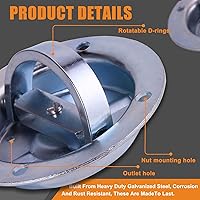 Vista 16 de Black 4Pack X Recessed Tie Down D-Rings Anchor, 6,000 lb. Capacity, with Backing Support Plates, for Flatbed Trailer/Truck, Great for Securing