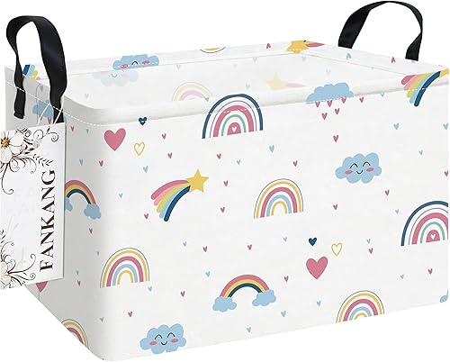 Fankang - Papeleras de almacenamiento, cesto plegable de lona para ropa sucia con revestimiento impermeable de PE, grandes cestas de almacenamiento