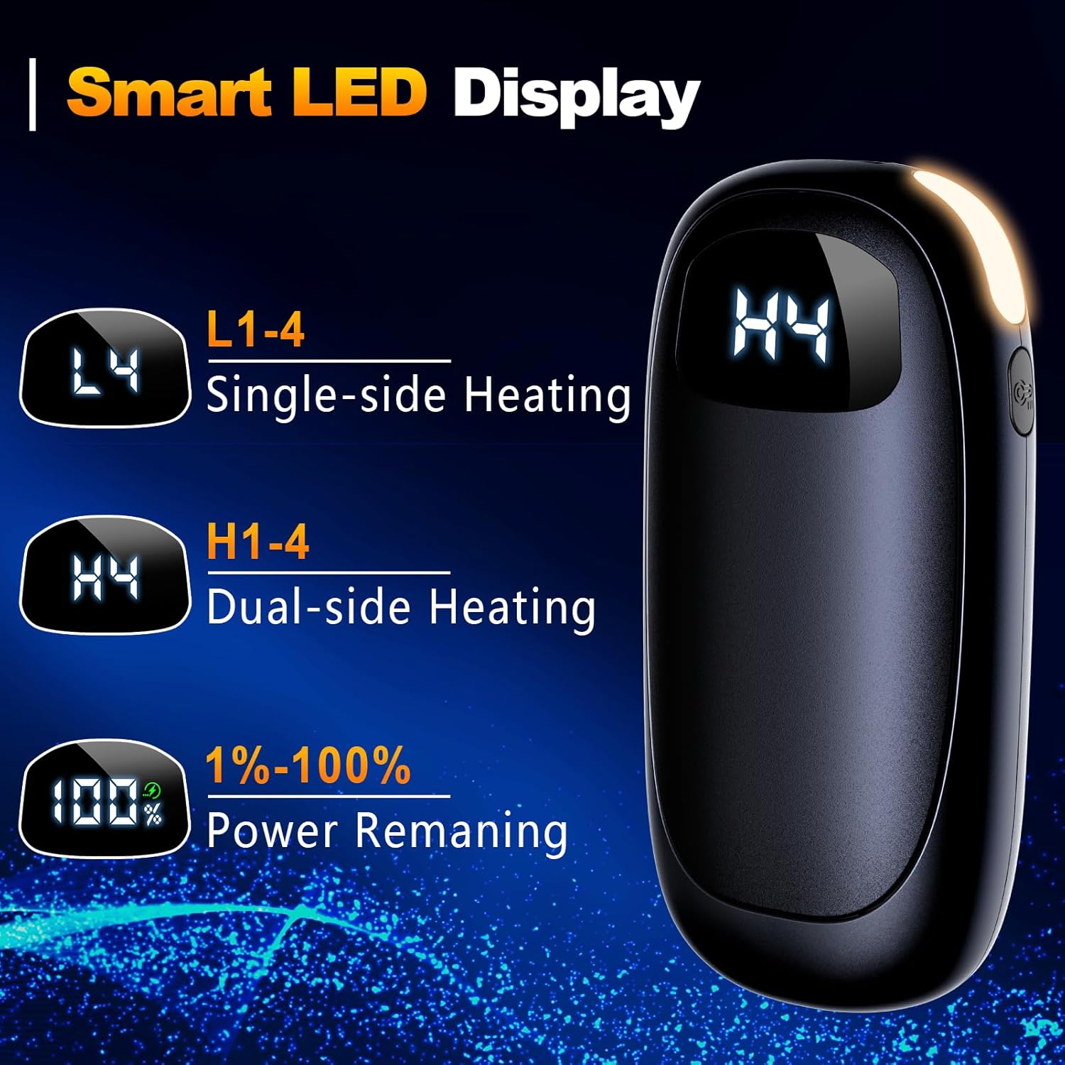 Hand Warmers Rechargeable - Electric Hand warmer, Max 20 Hrs Warmth 4 Levels Heat Up to 131℉, Dual-side Heating Portable Reusable Pocket Heater 2 Pack for Raynauds, Hunting, Camping, Golf - Image 3