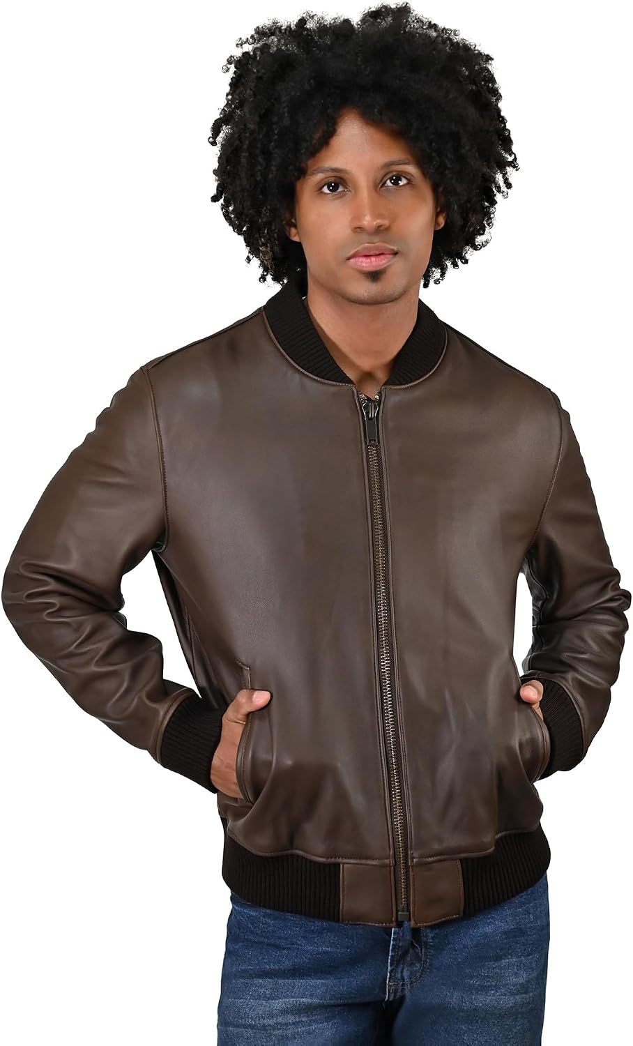 Frye Men's Leather Bomber Jacket.