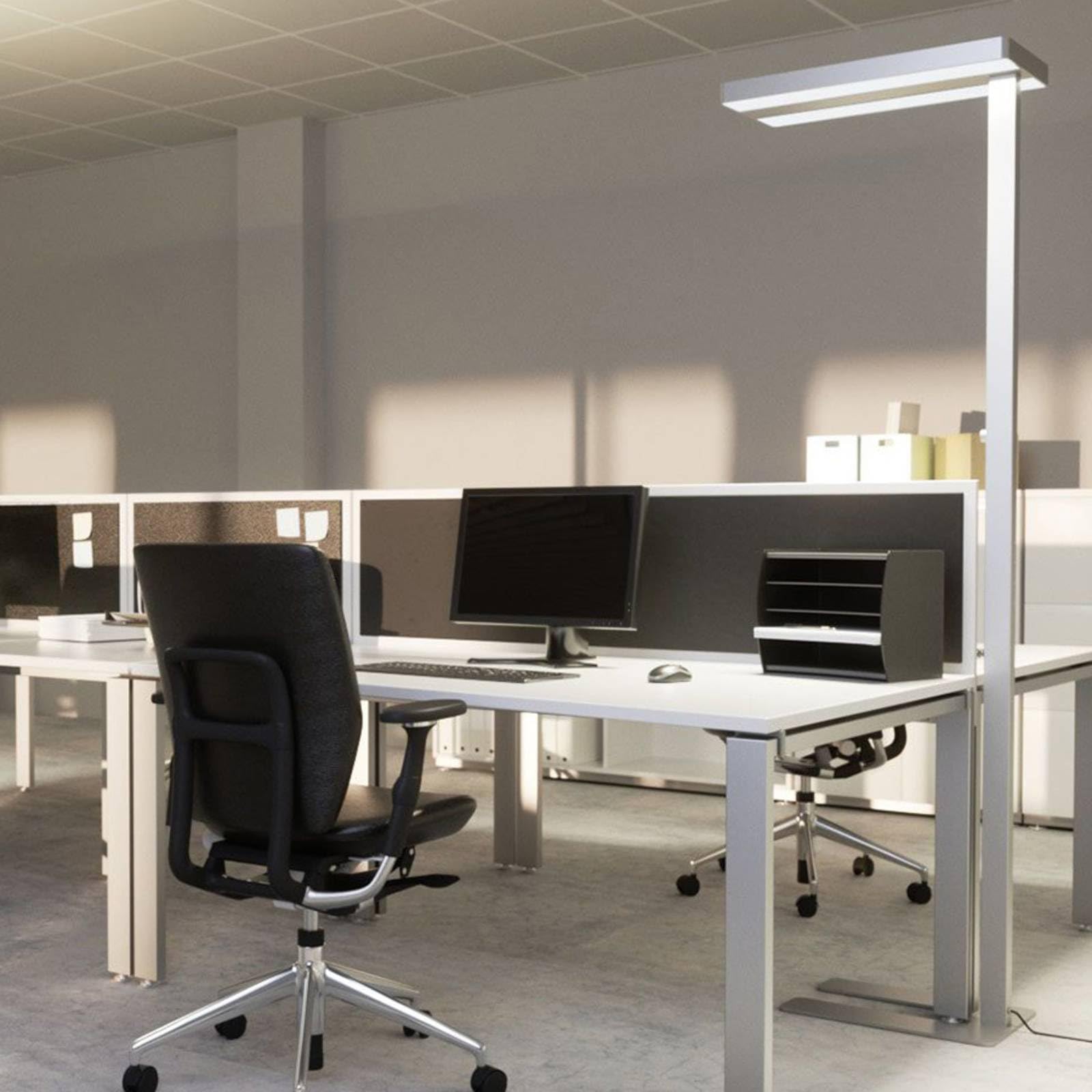 Arcchio Lampade da terra per ufficio dimmerabile (Moderno) colore Grigio, in Alluminio ad es. Studio & Ufficio lampadina inclusa Lampada lampada postazione lavoro piantana