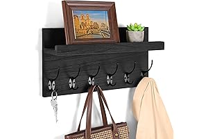 Rustic Entryway Hooks with Shelf