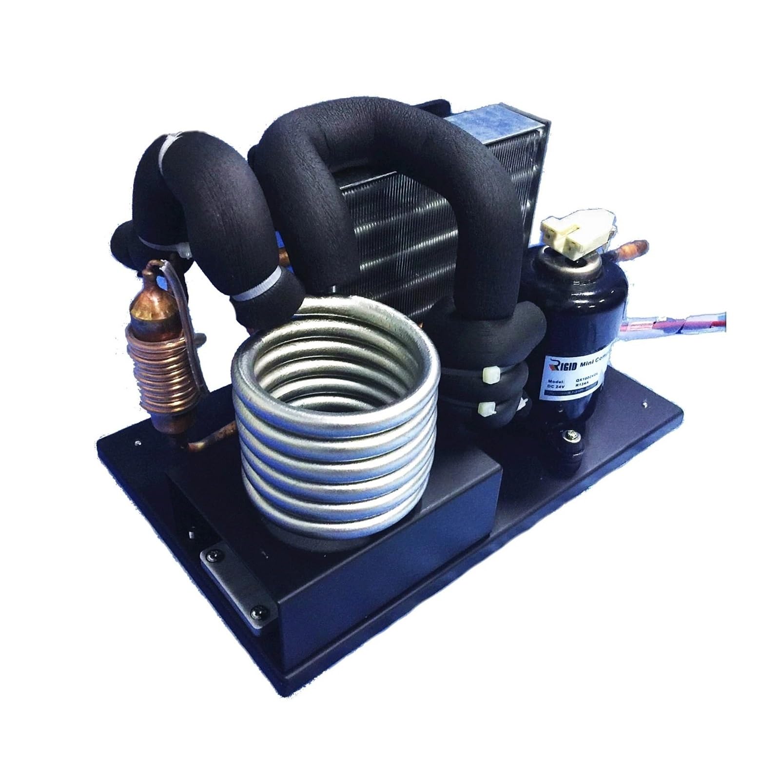 Climatiseur Micro C.C, Refroidisseur à serpentin en Acier Inoxydable 48 V CC DV1930E - S 130 W, unité compacte et Portable au R134A