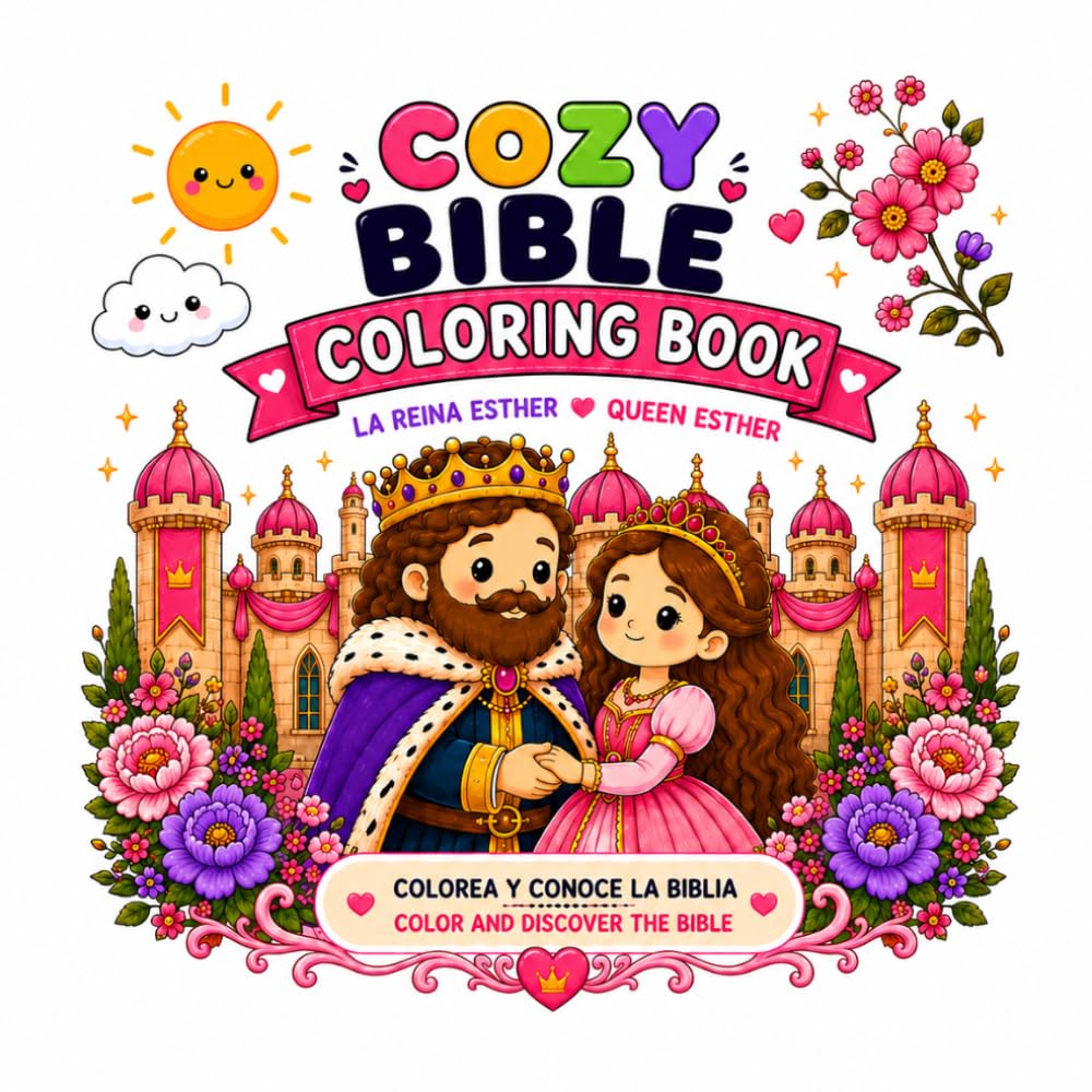 Cozy Bible Coloring Book: La Reina Esther • Queen Esther
