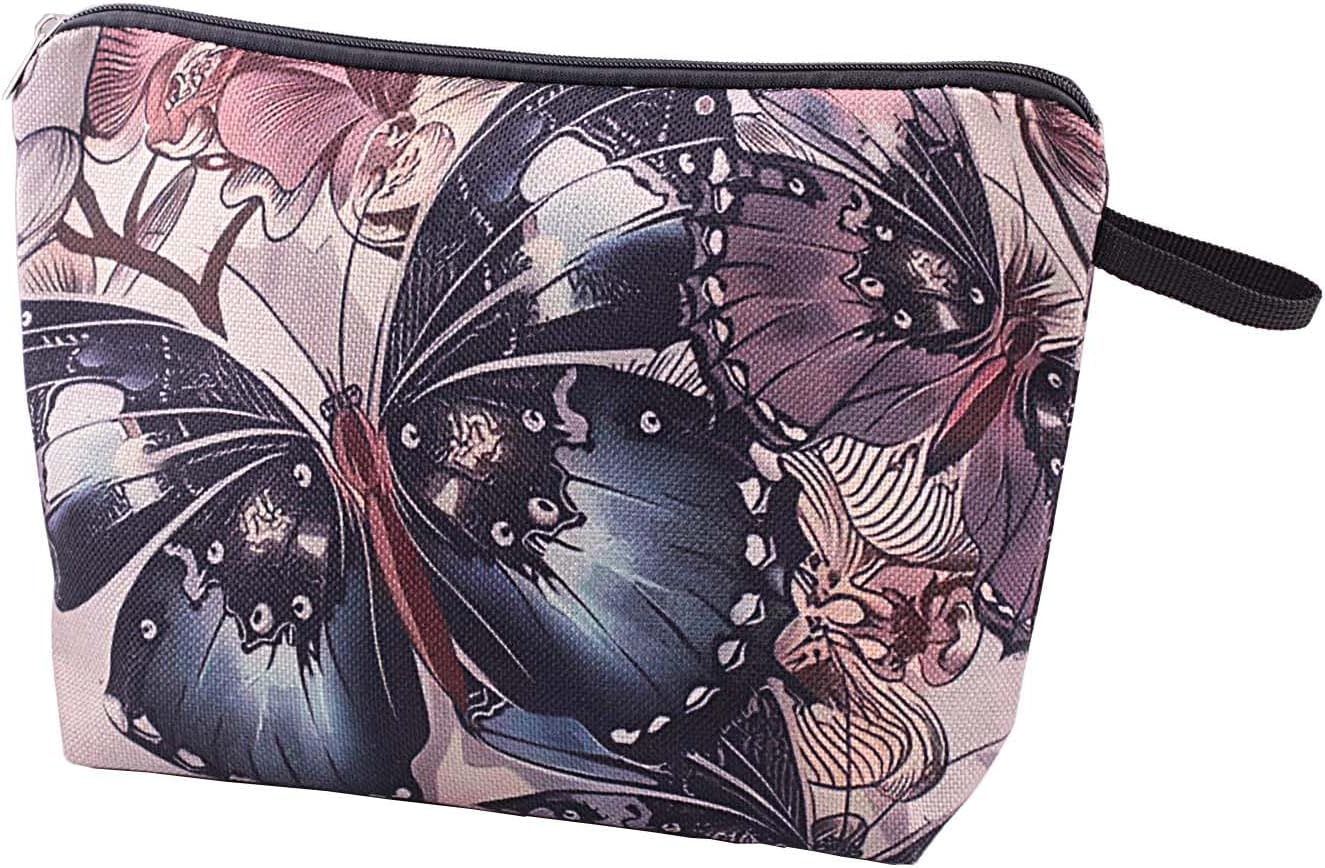 Cute Animal Lovers Gifts Butterfly Cosmetic Bag Makeup Pouch with Zipper (butterfly)