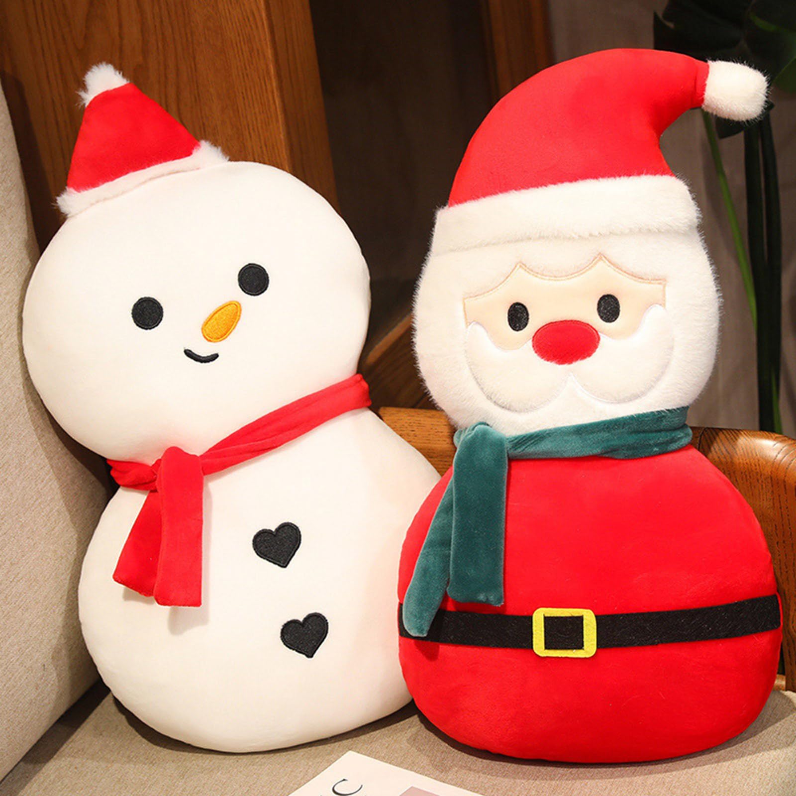 Amazon.co.jp: クリスマスクッション素敵なサンタと雪だるまの