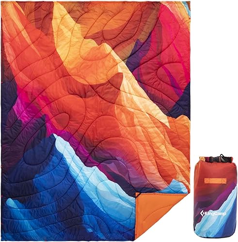 Miniatura 28 de KingCamp Manta de Camping Ultraligera, Manta Portátil Alternativa al Plumón Acolchada Vestible Resistente a la Intemperie Cálida Edredón Empaquetado