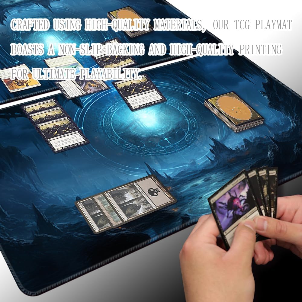 MTG Playmat - Non-Slip Backing Printing, Ideal for Card Game Enthusiasts TCG Playmat (Cave Quest-No Deck)