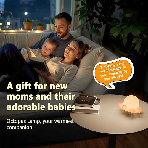 Miniatura 6 de Luz nocturna para niños, luz nocturna recargable de pulpo para bebé, atenuación de 3 niveles, temporizador de 30 minutos, silicona suave sin BPA,