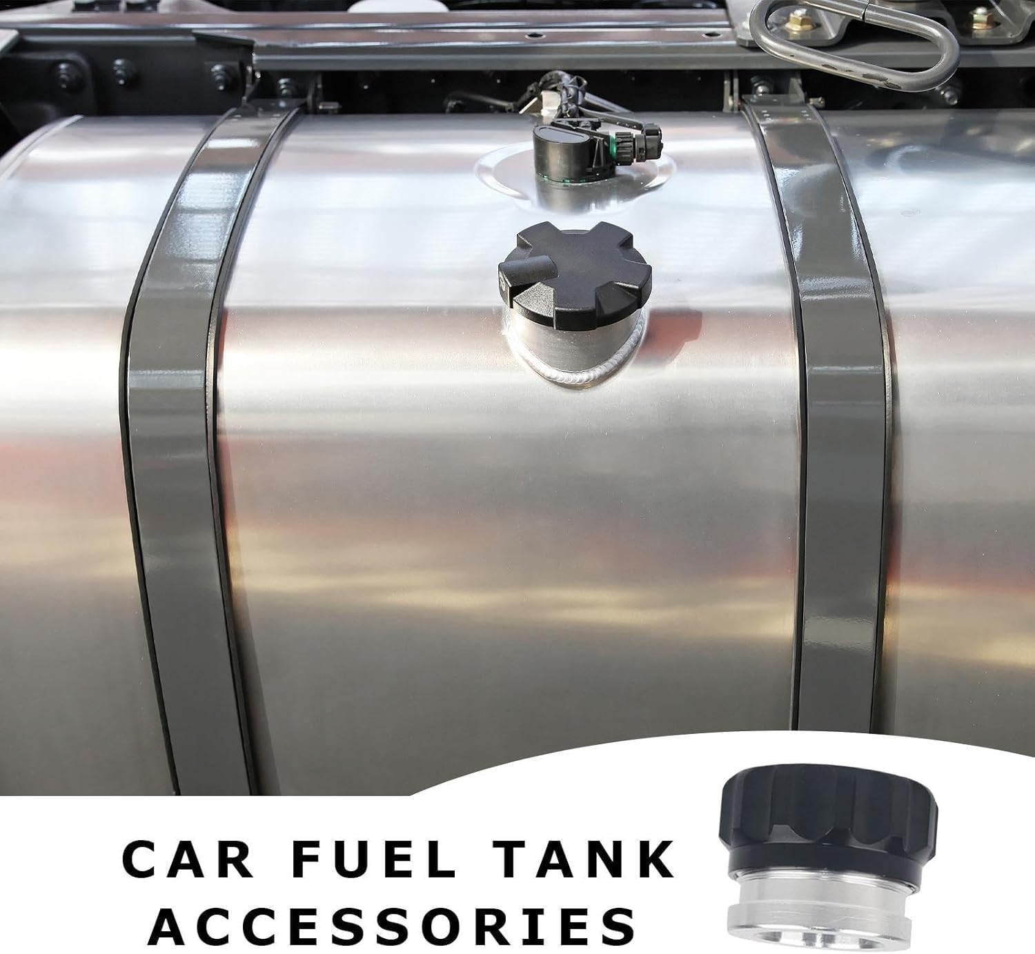 Kraftstofftankeinfüllstutzen, Einfüllstutzen-Halskappen-Set zum Anschweißen, Aluminium, Auto-Umrüstung, Einfüllstutzen-Halskappe, universelles Zubehör für Automodifikationen – Schwarz(Schwarz)