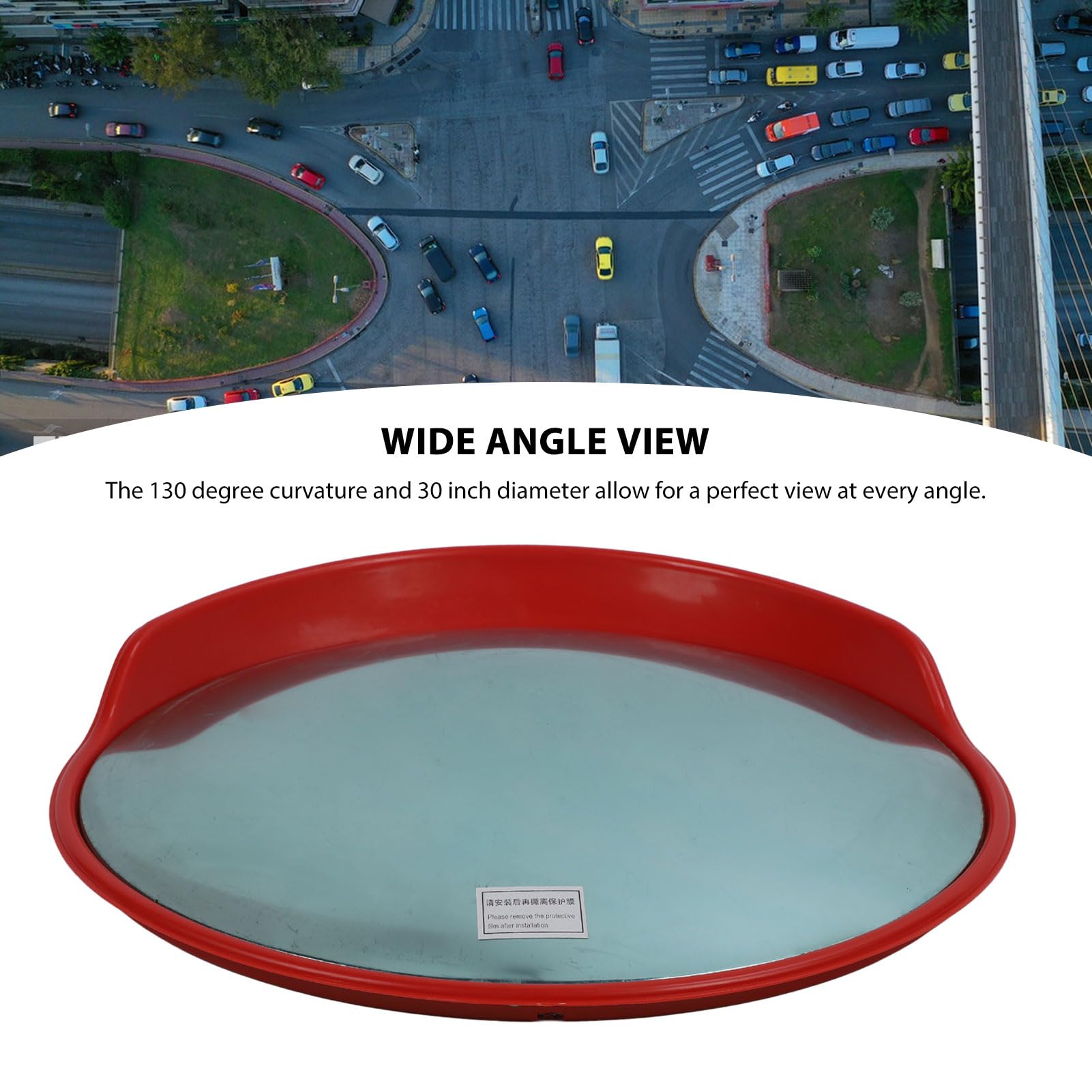 Naroote Okrągłe Wypukłe Lustro 30-calowe Regulowane Szerokokątne Lusterko Bezpieczeństwa do Parkingów i Garaży (Typ zewnętrzny (średnica rury kolumny: 60–72)