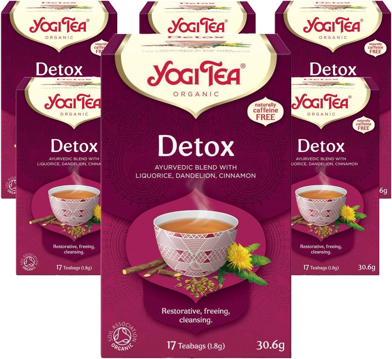 Yogi Tea Detox Roasted Dandelion Spice Cafeine Free 16 Bags