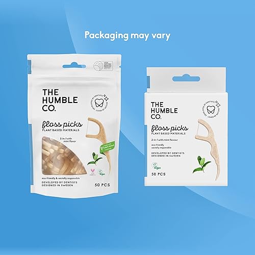 Miniatura 5 de The Humble Co. Porta-hilo dental natural (200 unidades)  Hilo dental vegano, ecológico y sostenible para el cuidado bucal  Ayuda a eliminar la placa