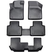 Floor Mats Compatible with 2018-2024 2025 Volkswagen Atlas & Volkswagen Atlas Across Sports 7 Seat Bench Seating, TPE All Weather Guard Custom Fit for Volkswagen Atlas Accessories3 Row