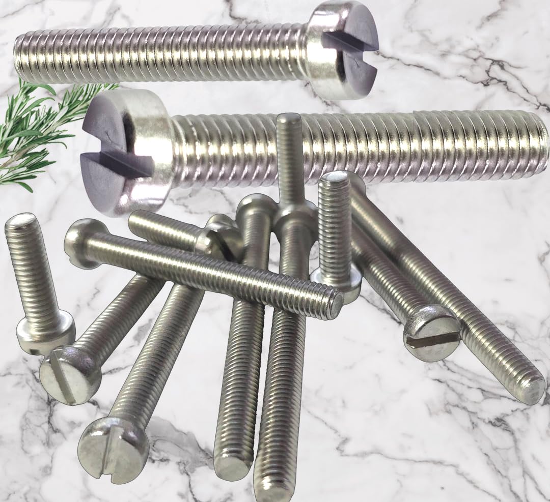M4 x 60mm Pan Slotted Head Bolts Made of A2 Grade Stainless Steel M3 M4 M6 Bolts DIN 84 with Lengths from 10mm - 100mm (Pack of 20) - Image 3