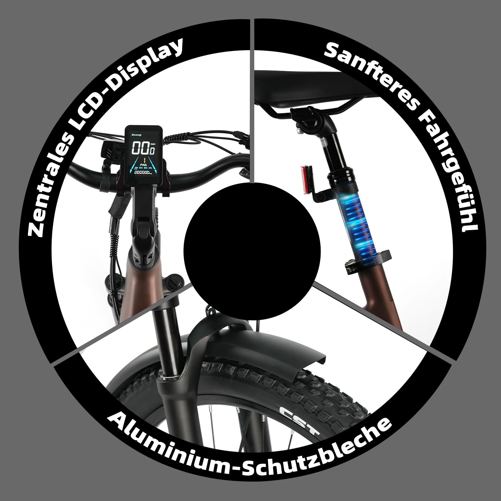 ttgo Z3 27.5Zoll E-Bike, für Damen & Herren, Pedelec mit 48V 15Ah Akku, bis 120 km Reichweite, 250W Heckmotor 70Nm, Shimano 7-Gang, hydraulische Scheibenbremsen, StVZO, 6061 Alu-Rahmen