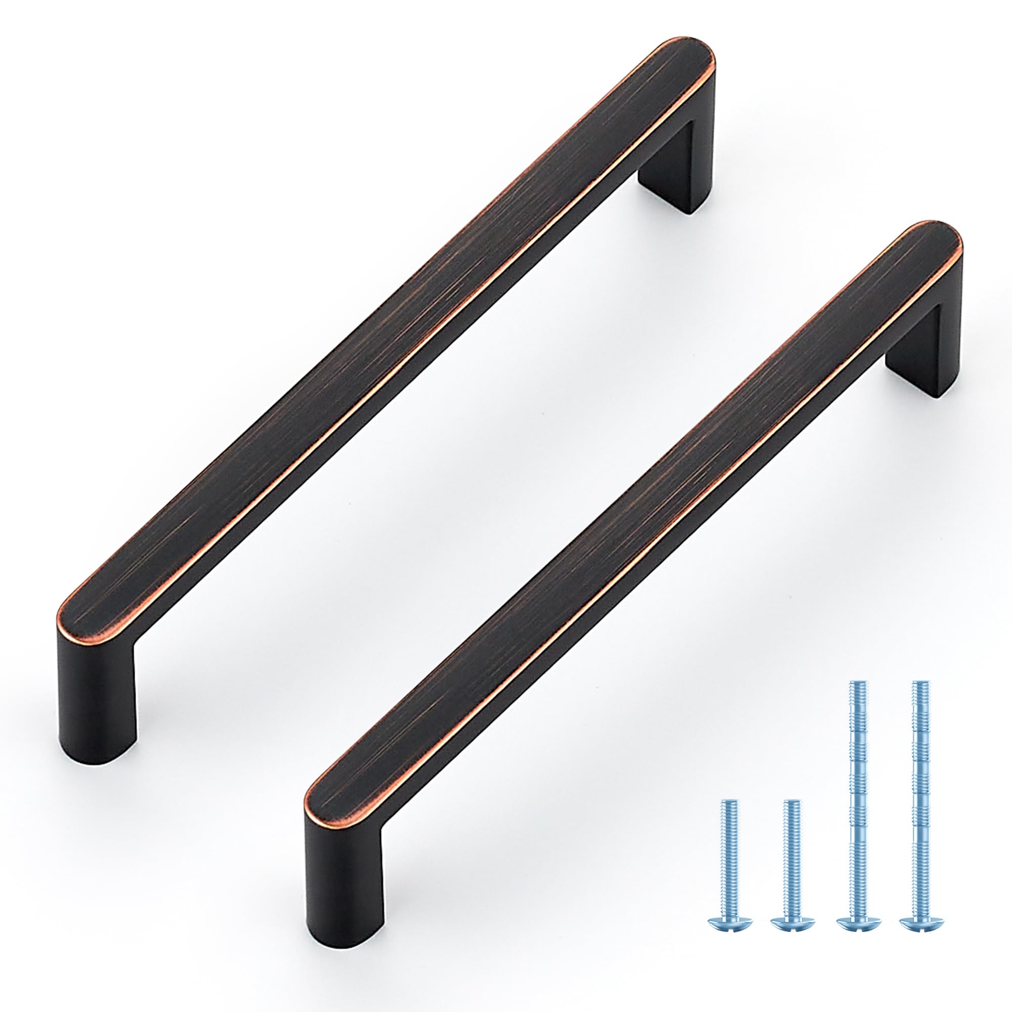 JOY DECOR Schrankgriffe, 12,7 cm Lochmitte, ölgeriebene Bronze, 10 Stück, Schrankgriffe – moderne Zinklegierung, Schubladengriffe, stabil, ideal für Küchenschränke, Kommoden und Badezimmer-Waschtische