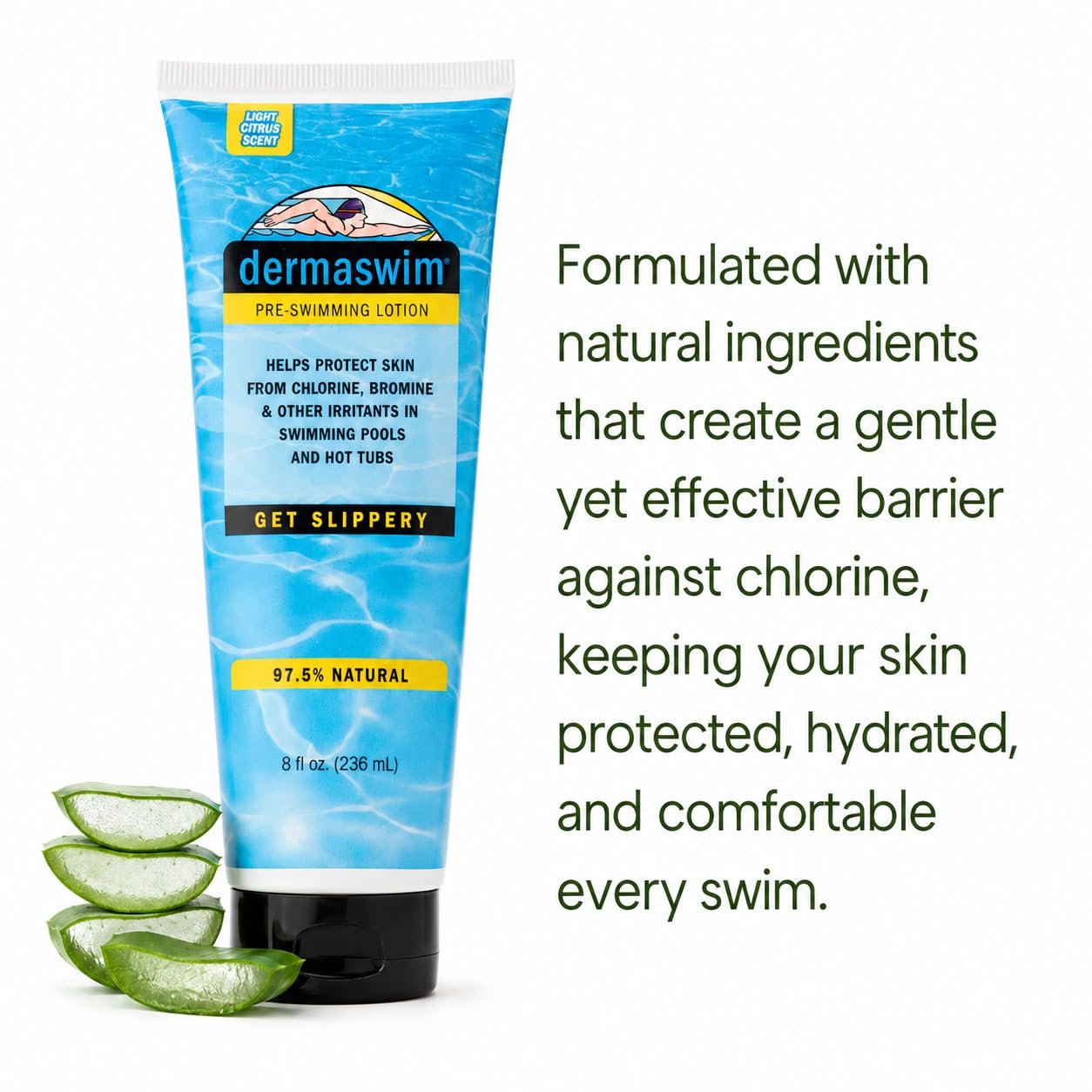 8 Ounce Tube Pre-Swimming Lotion by DermaSwim Pro
