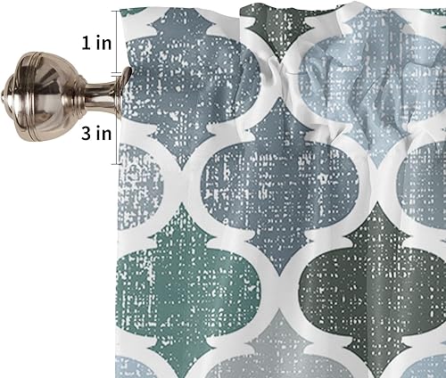 Miniatura 5 de Gogobebe Juego de cortinas de girasol para cocina, diseño rústico de granja, color blanco y negro, a cuadros, para bañocafetería, bolsillo para