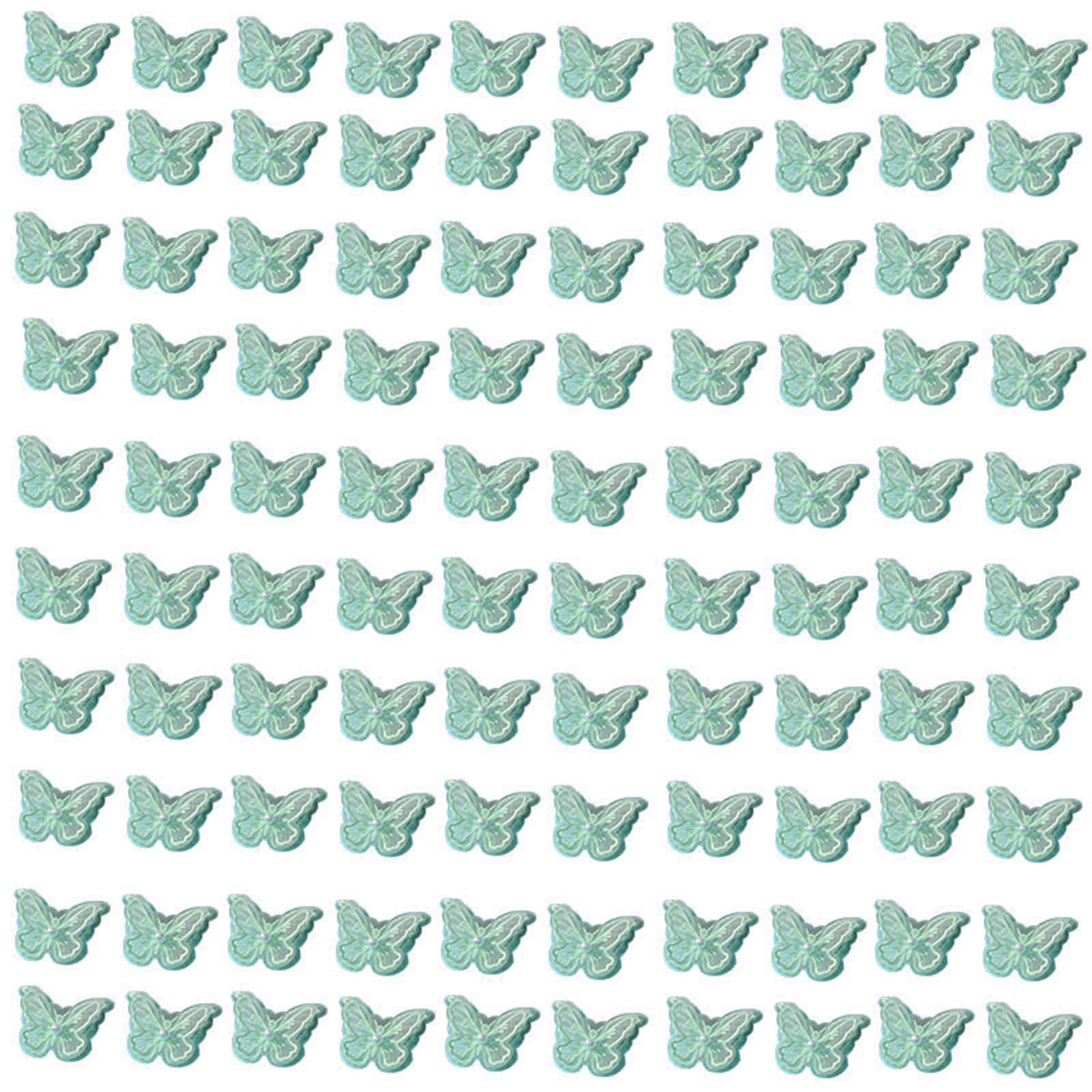 Tsophreniq Beautiful 2 Layer Fabric Butterfly Embellishments with Pearls Detail for Creative Designs Home Decoration Sewing Accessory