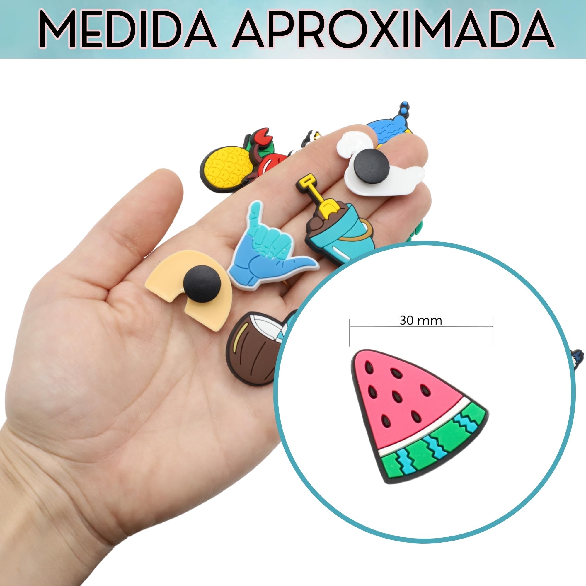Adornos y Decoración para Crocs, Colgantes de Verano, Pack 20 Unidades