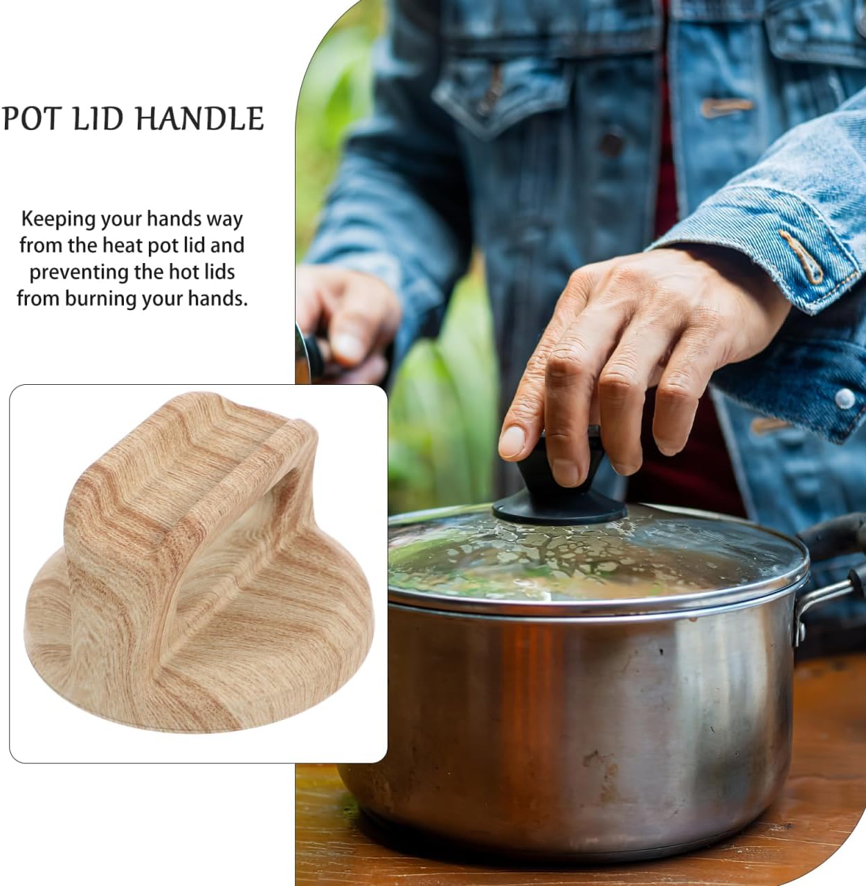 DOITOOL 2 Pcs Pot Lid Handle Replacement Knobs Non-Slip Heat Resistant Pan Lid Knobs for Cooking Pots Steamer Wok Kitchen Accessories
