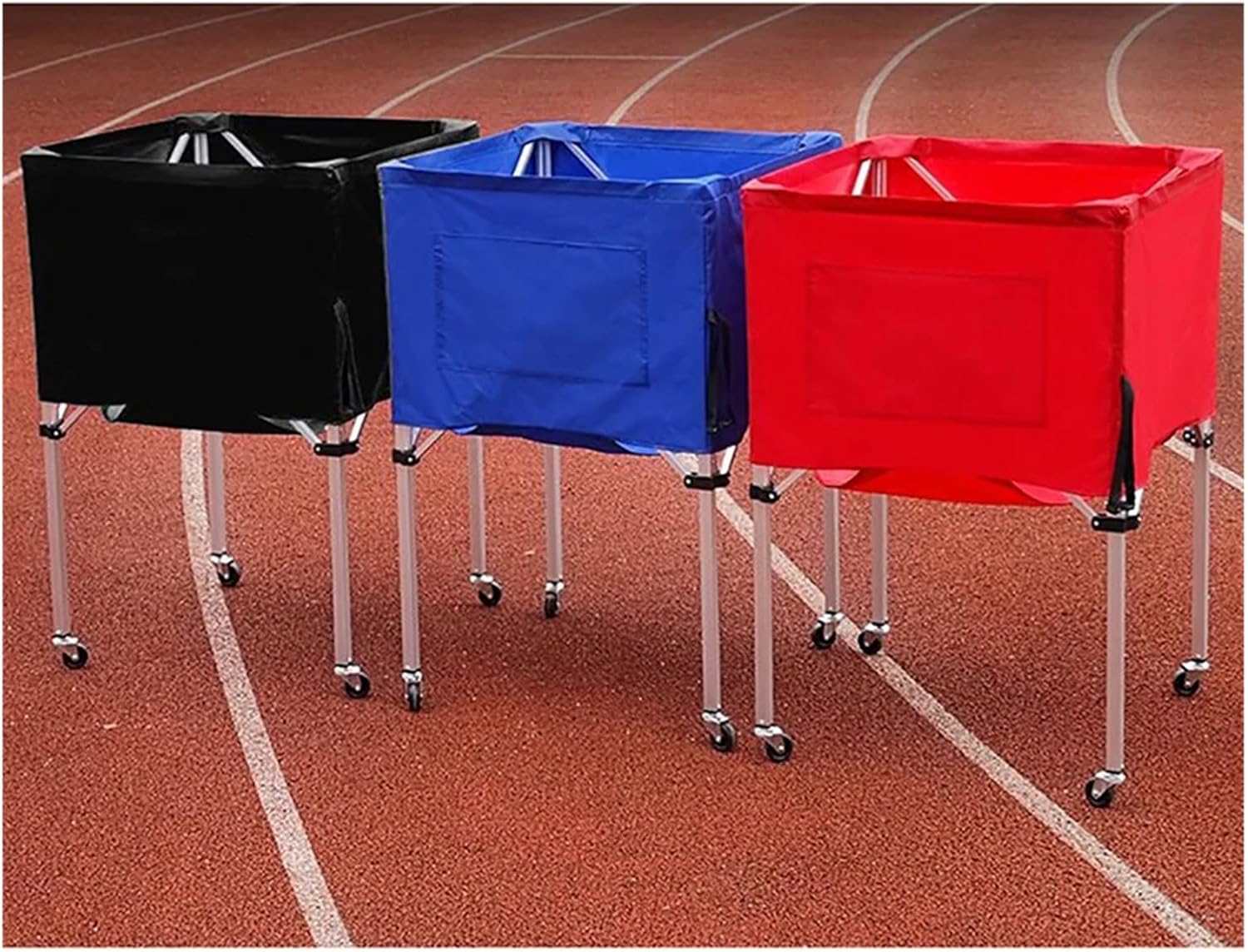 Folding Tennis Ball Cart Portable Aluminium Alloy Ball Cart Removable Basketball Hopper Soccer Volleyball Storage Basket Foldable