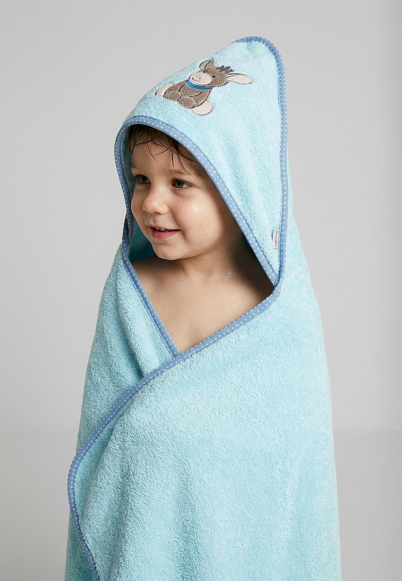 Sterntaler Baby Handtuch Kapuze - Kapuzenhandtuch EMMI - Badeponcho- 100% Baumwolle, schnell trocknend - Badetuch mit Kapuze