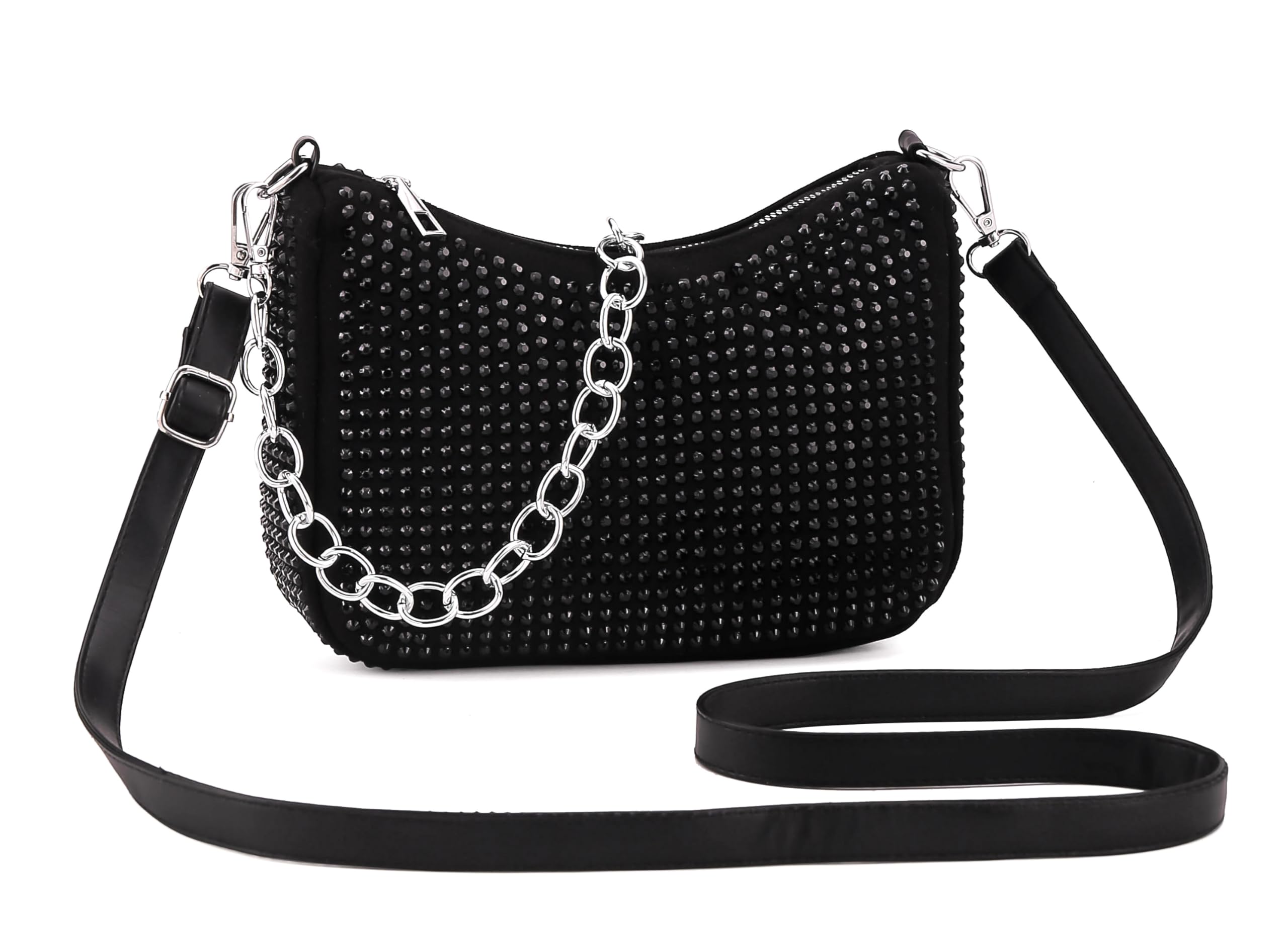 Diva Dale Rhinestone Studded Party-Wear Sling Bag For Women (silver) (B0BW9M5VG4) Amazon Price History, Amazon Price Tracker
