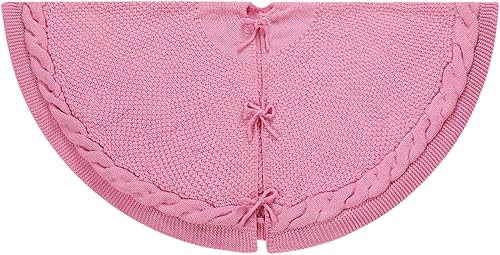 Miniatura 17 de Sattiyrch Faldón de punto para árbol de Navidad, decoración rústica gruesa para árbol de Navidad (crema, 36 pulgadas)