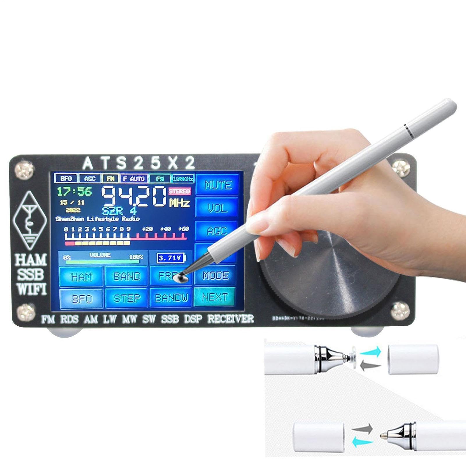 Receptor DSP ATS-25X2 Receptor de Onda Corta de Funciones Múltiples | Red Potente Radio FM Estéreo DSP Multifuncional Portátil Con Batería Recargable Para Familias
