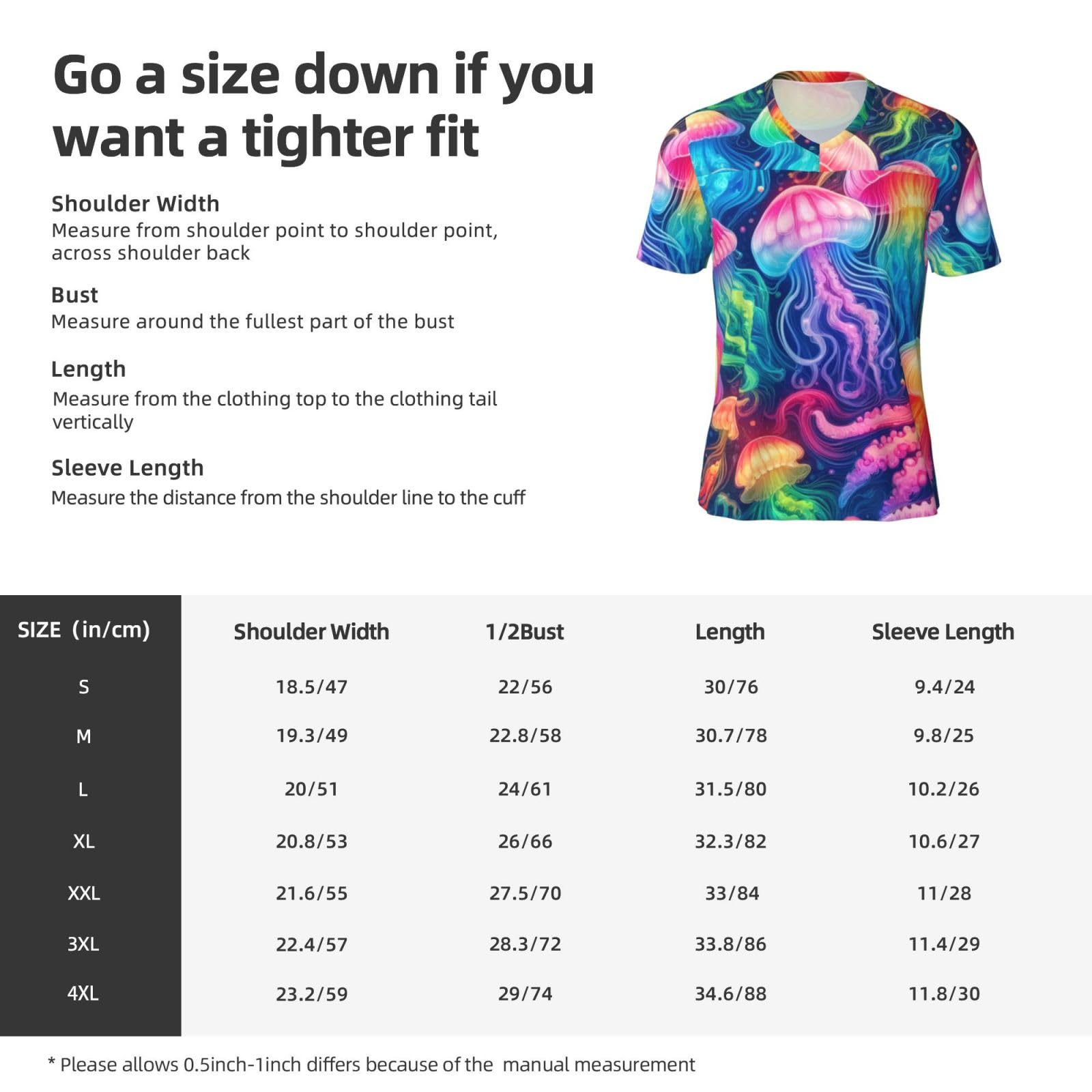 Stylish Athletic Sports Jersey Magical-Jellyfish-Rainbow Men's Rugby Jersey 3X-Large