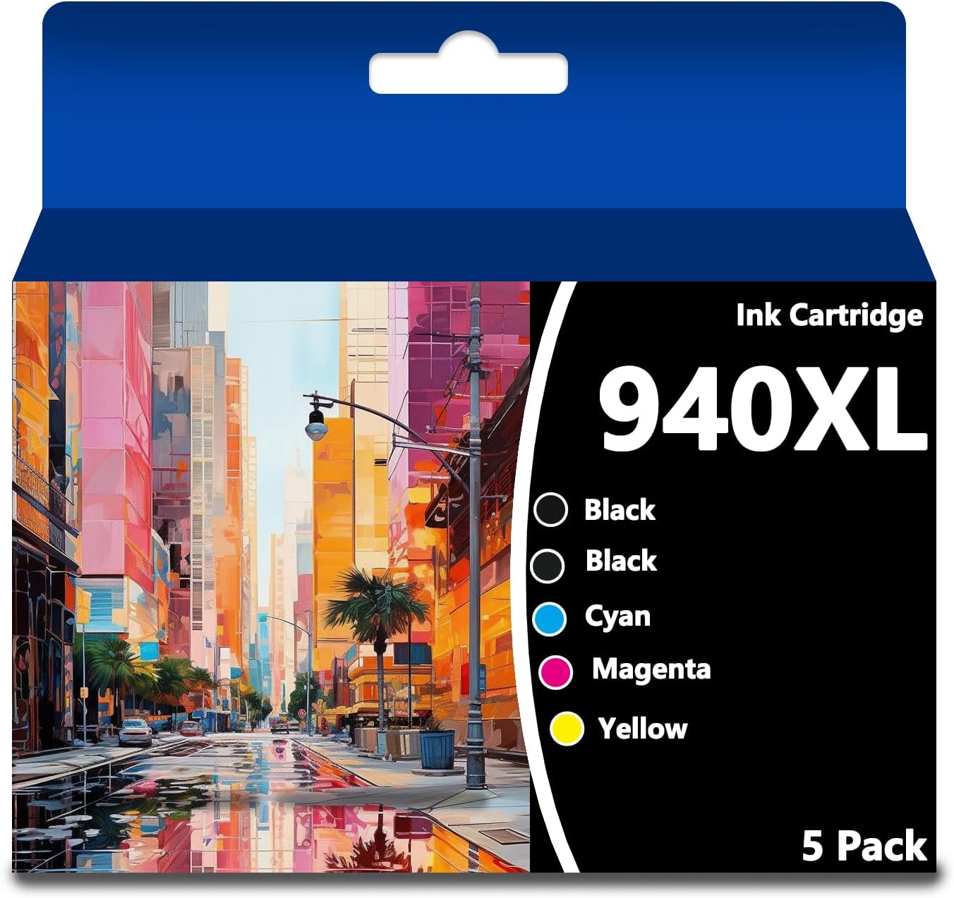 940XL 940 XL Ink Cartridges High Yield Replacement for HP 940XL Ink Cartridges Combo Pack for OfficeJet Pro 8000 8500 8500A Plus A909a A809a A910a Printers (5Packs，2 Black, Cyan, Magenta, Yellow)