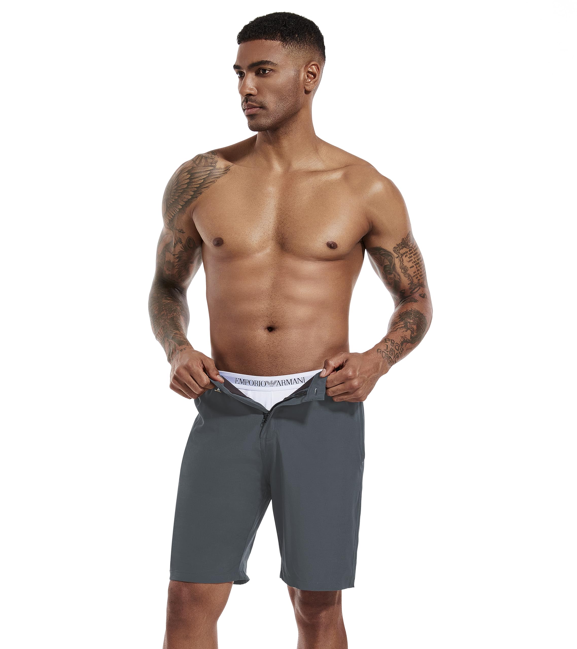 difficort Mens Swim Trunks with Compression Liner 9