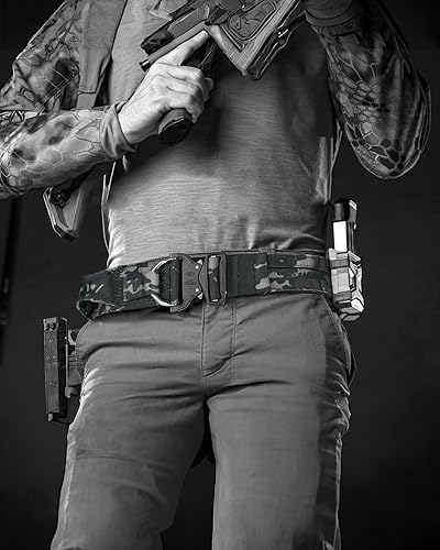 Miniatura 5 de Cinturón de liberación rápida Molle de 1.5 pulgadas interior y 1.9 pulgadas cinturón táctico resistente, Negro Cp