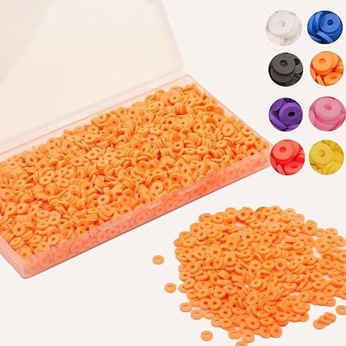 Miniatura 2 de 2000 cuentas de arcilla polimérica cuentas espaciadoras redondas planas para hacer pulseras, collares, aretes, accesorios para manualidades hechas a