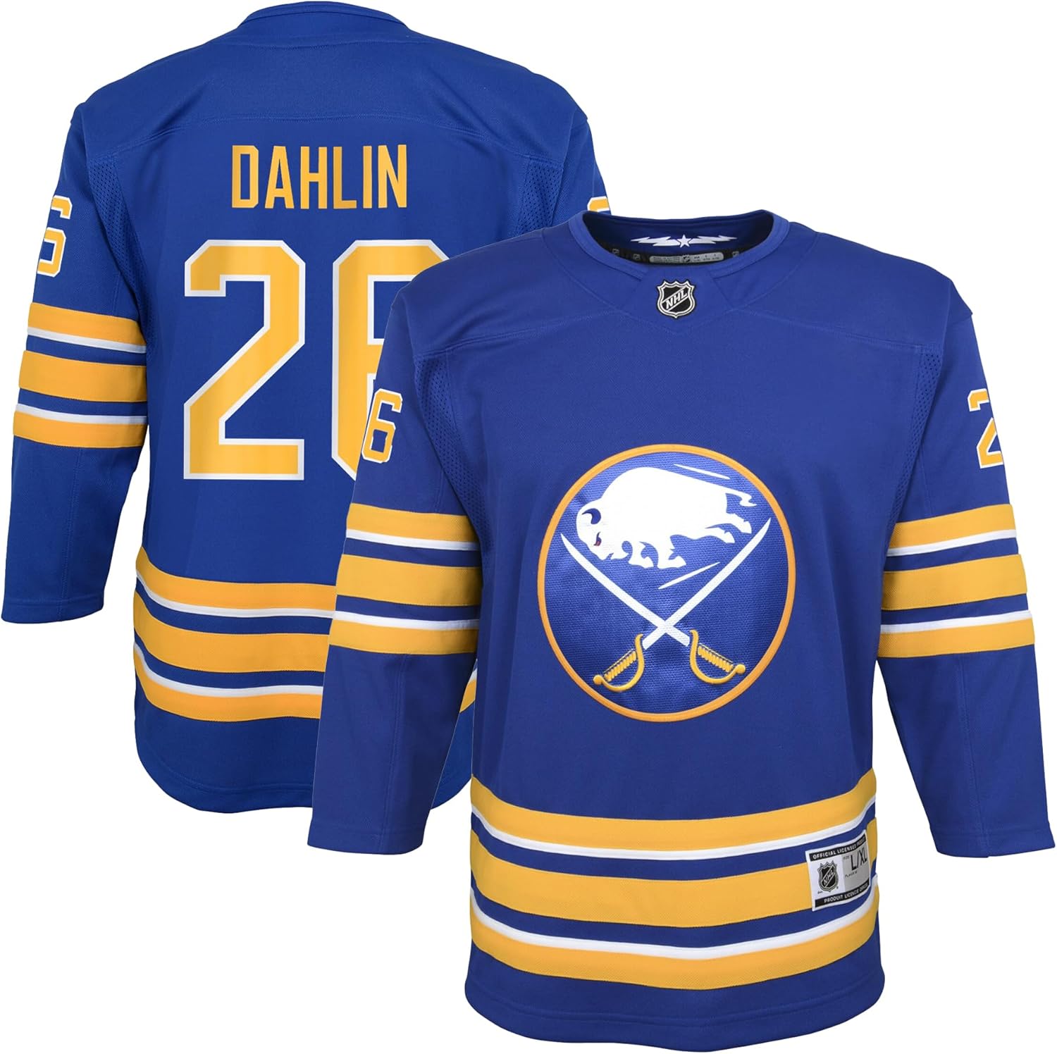 Rasmus Dahlin Buffalo Sabres NHL Blue #26 Kids Youth Boys 4-20 Team Color Home Premier Player Hockey Jersey