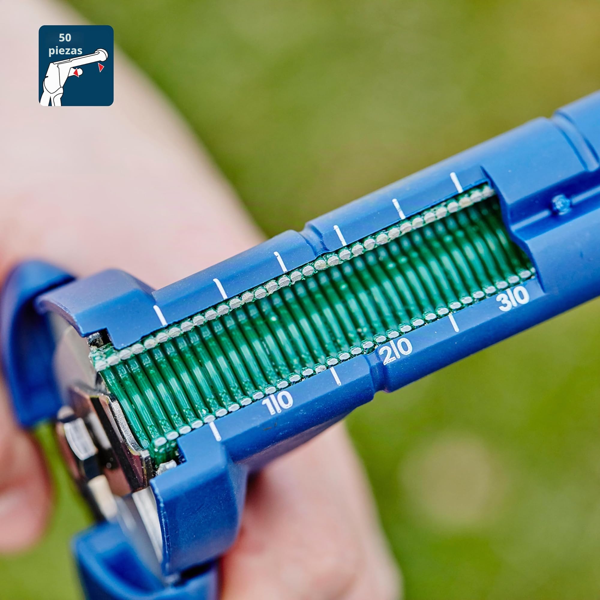 Rapid FP222 Grapadora de Cercas para Grapas VR22 de Gran Capacidad, Mango Ergonómico, Fácil de Guardar, Incluye 200 VR22 Grapas de Cercas (40303112)