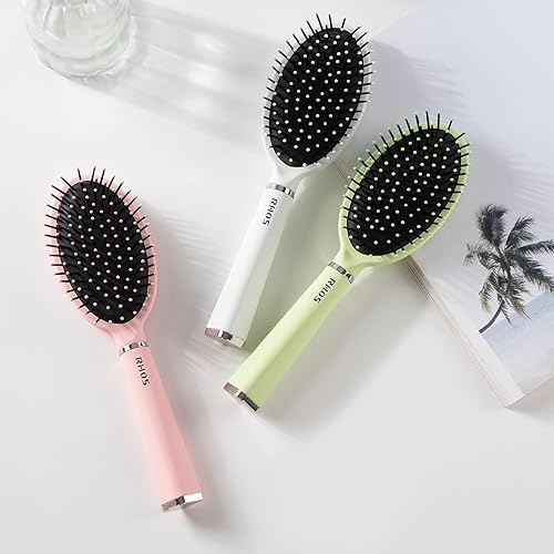 Miniatura 9 de RHOS Cepillo de pelo acolchado para mujeres, hombres y niños, cepillo desenredante para cabello rizado, grueso, delgado y largo, cepillo