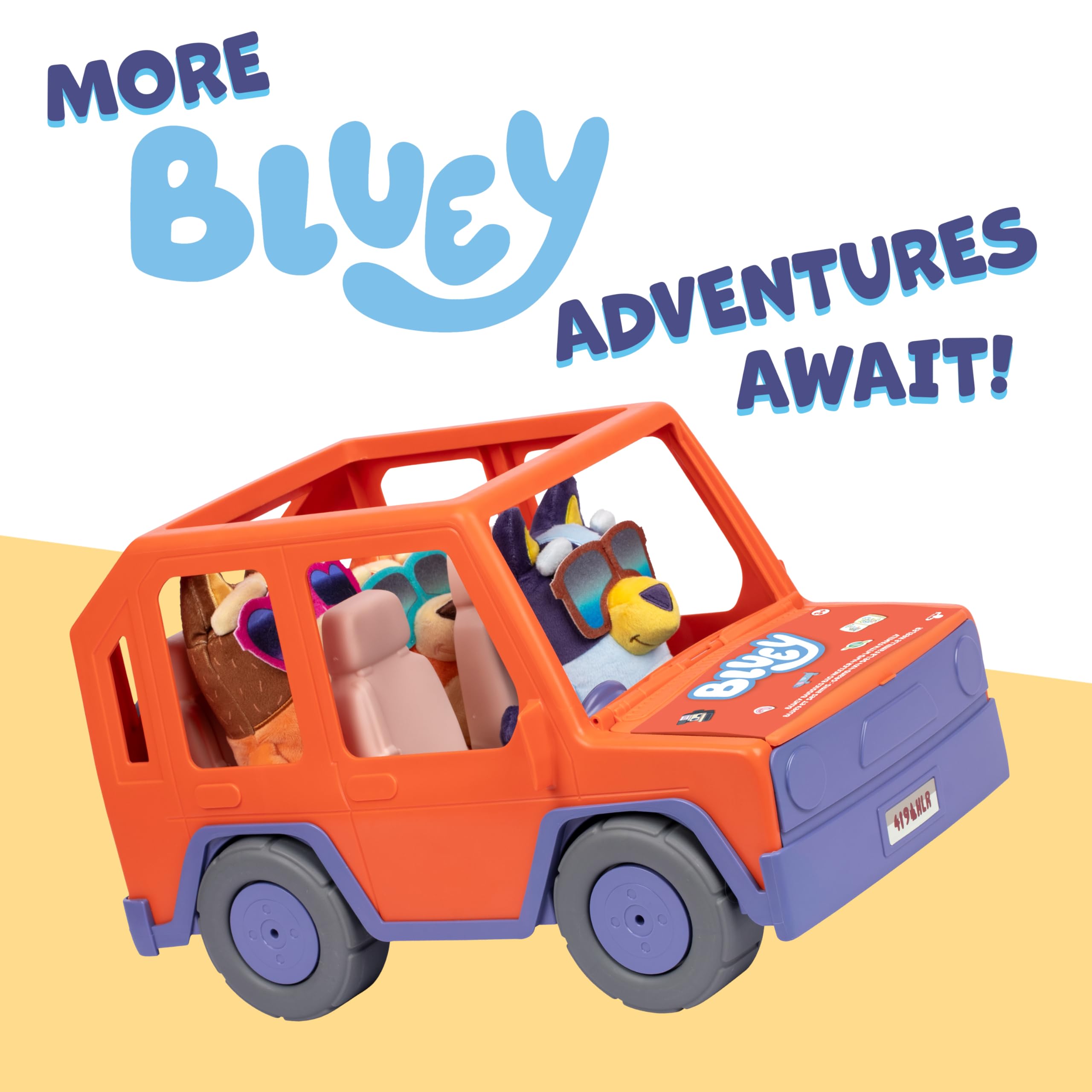 Bluey Big Heeler 4WD Big Car Toy, auto giocattolo interattiva, personalizzabile per bambini con cappuccio apribile, auto per bambini dai 3 anni in su