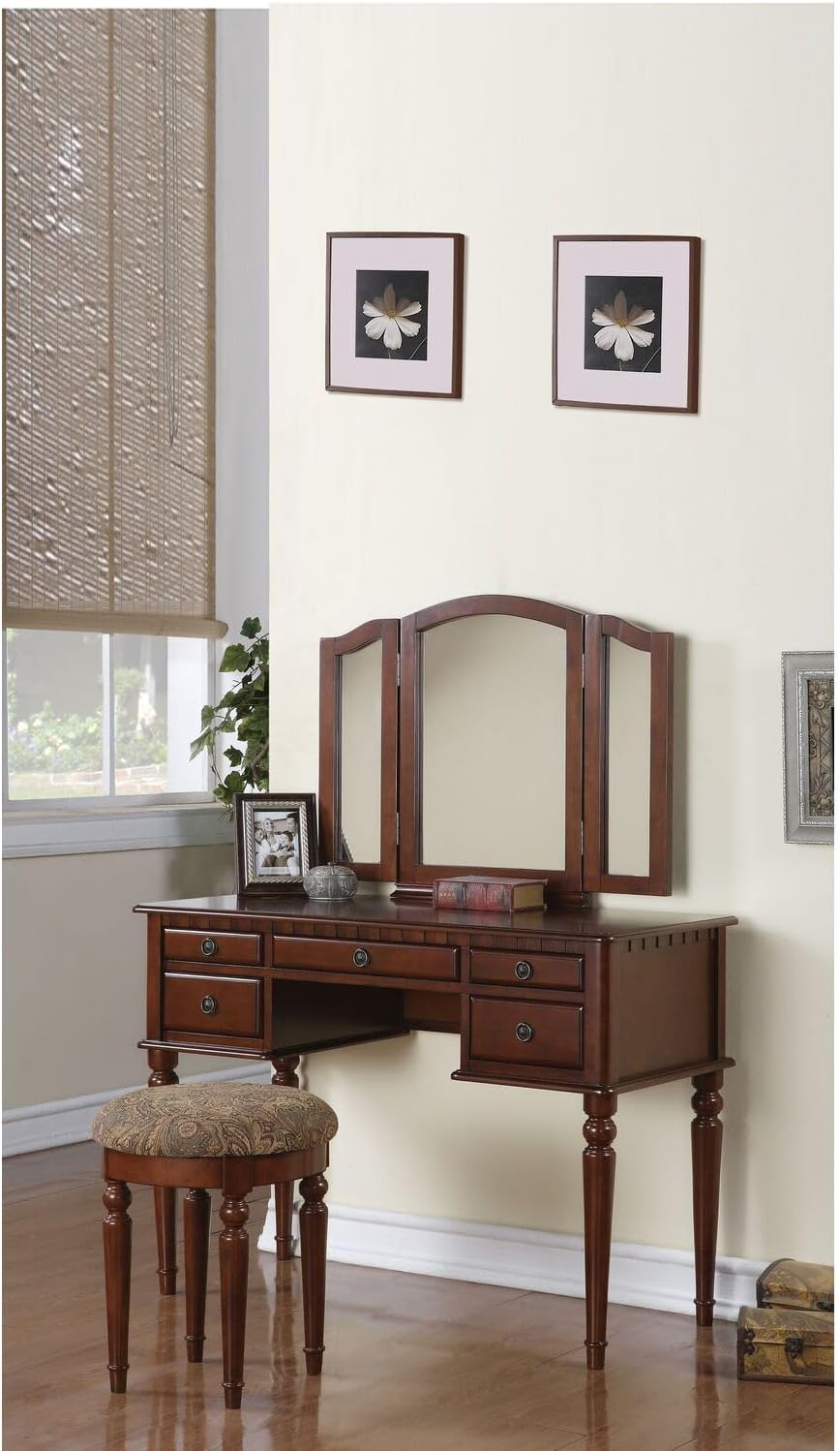 Amazon.com: Maykoosh Antique Accents Furniture Wood Vanity Set with ...