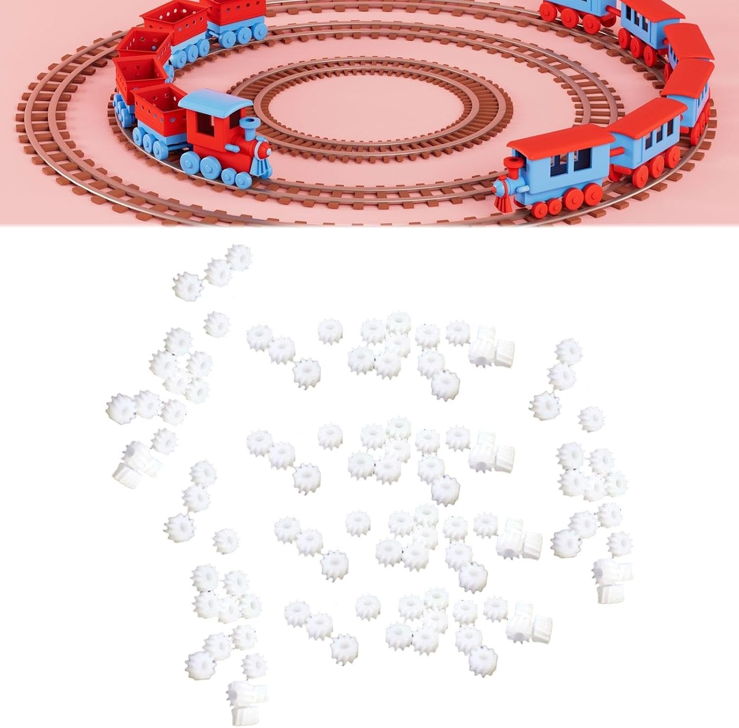 kowaku 100 Pieces 1/87 HO Scale Trains Replacement Gears Set 10TH Driving Gears Sand Table Upgraded Accessories Railway Train Parts