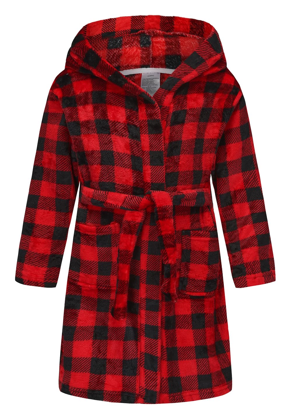 Tunoluker Boys Girls Robe Kids Flannel Hooded Bathrobe Sleepwear Pajamas Toddler Soft Plush Robes for Girls 2-16 Years