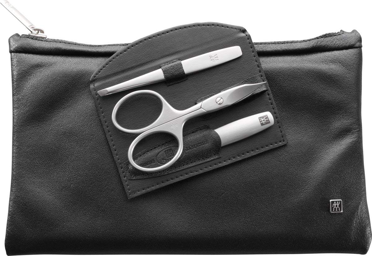 Zwilling Twinox Kosmetiktasche 3-tlg. schwarz Kombi-Nagelschere Pinzette schräg Saphir-Nagelfeile