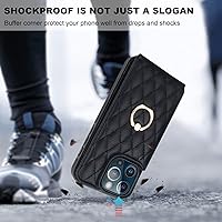 Vista 7 de Folosu Funda compatible con iPhone 13 Pro Max con soporte para tarjetas, rotación de 360°, soporte de anillo de dedo con función atril, bloqueo Negro